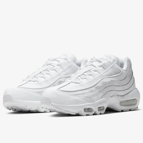 Nike Air Max 95 Essential Triple White Grey Fog CT1268-100 - Picture 1 of 10